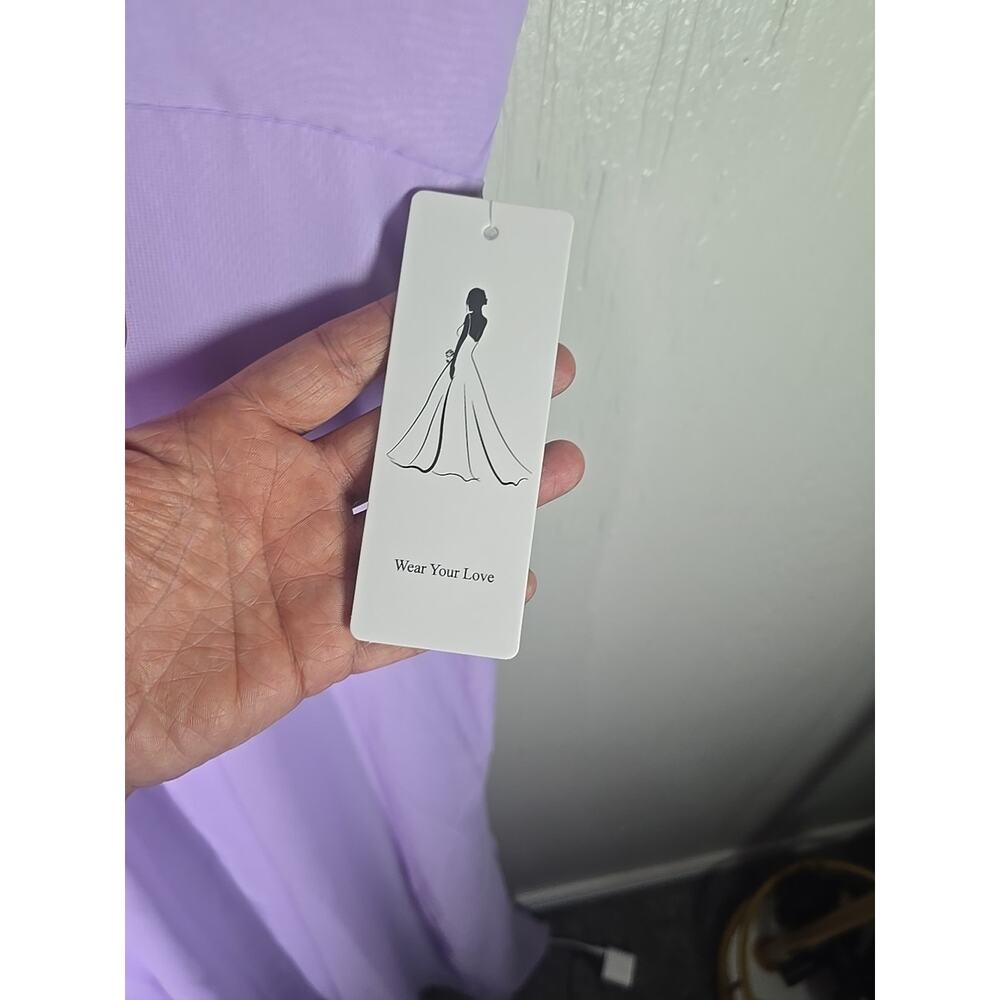 NWT Wear Your Love Purple Prom Dress Size 10 Full Corset Evening Gown Front Slit - Picture 6 of 9